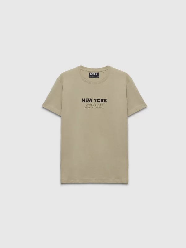  Camiseta manga corta New York verde grisáceo vista frontal