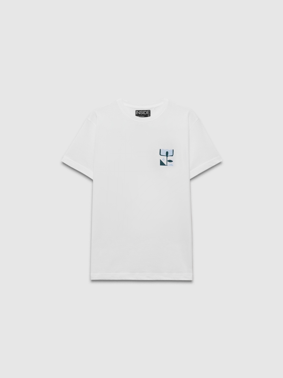  Short-sleeve t-shirt with abstract print white front view