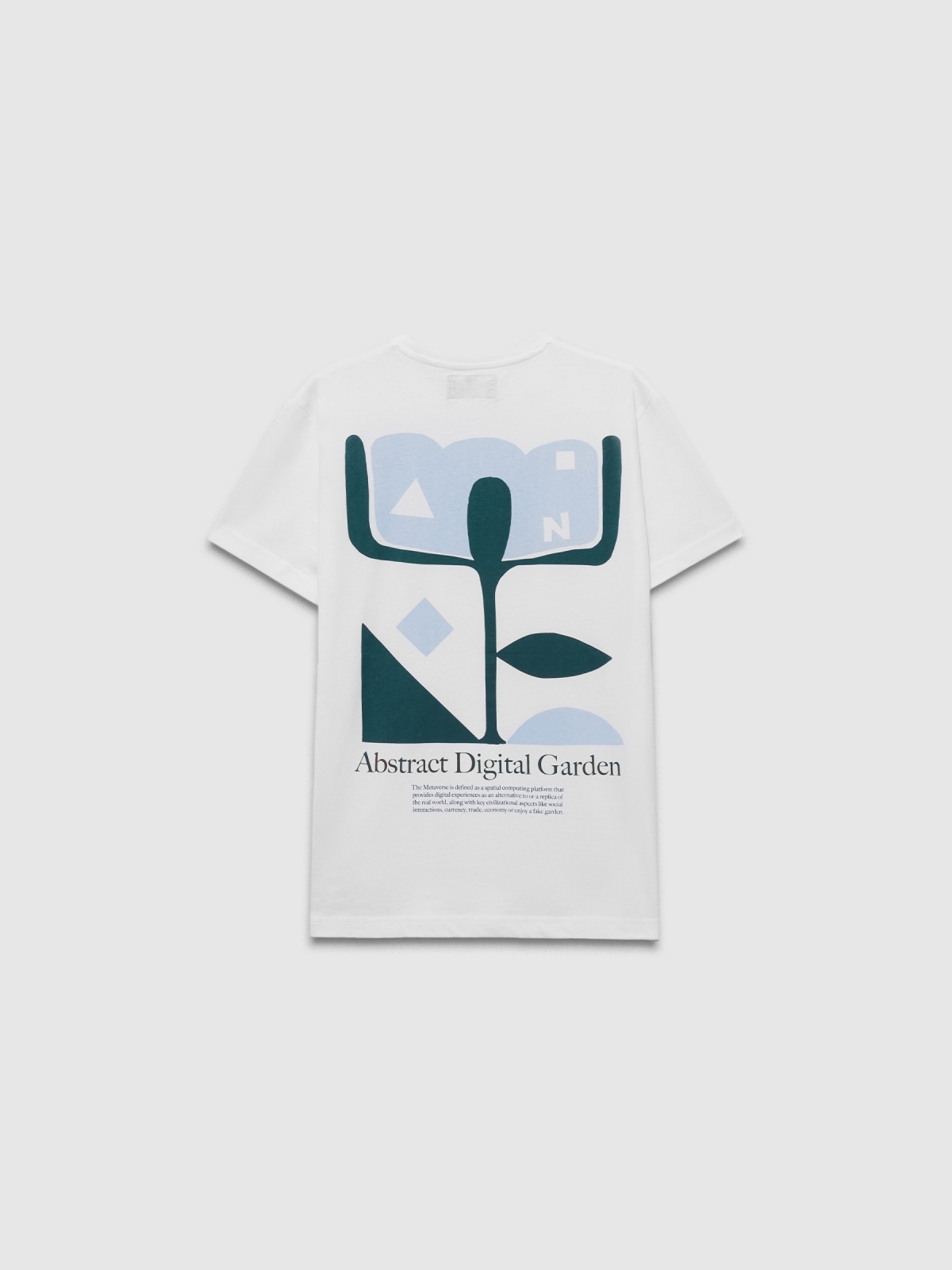 Camiseta manga curta estampa abstrata branco vista traseira