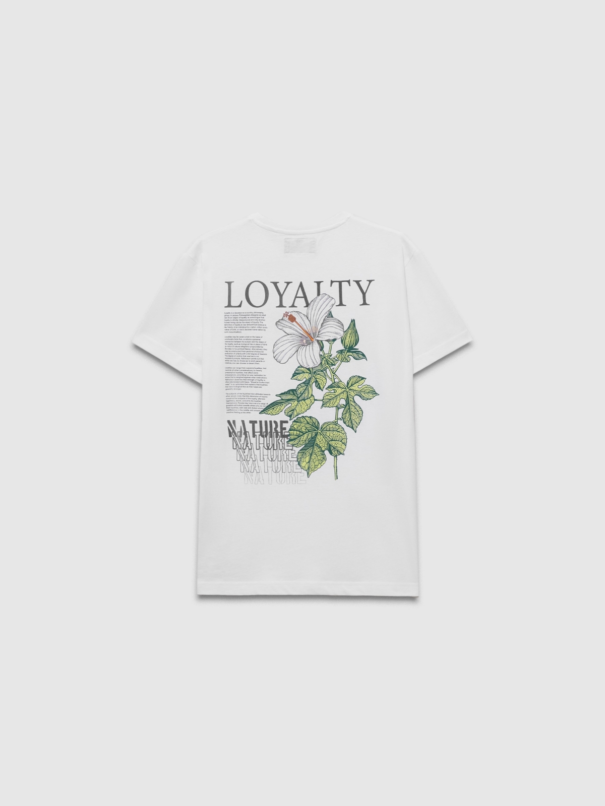 Camiseta de manga curta Loyalty branco vista traseira