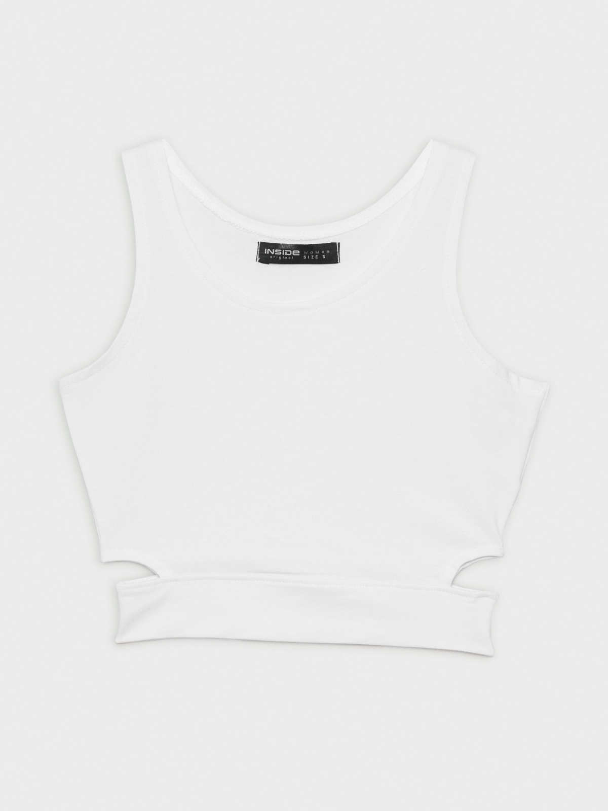 %Pto% Top cut out white front view