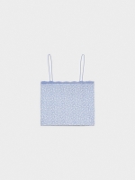 %Pto% Top estampado escote encaje lila vista frontal