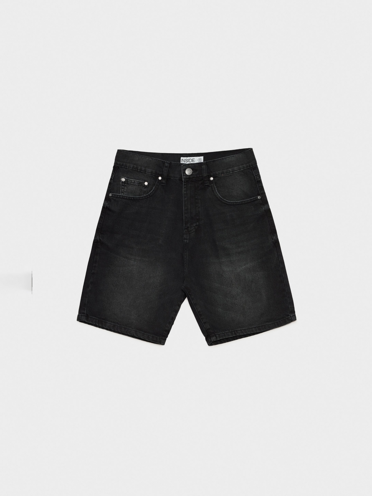  Bermudas regular denim negro negro vista frontal