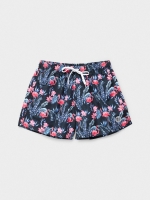 %Pto% Fato de banho Flamingo estampado preto vista frontal