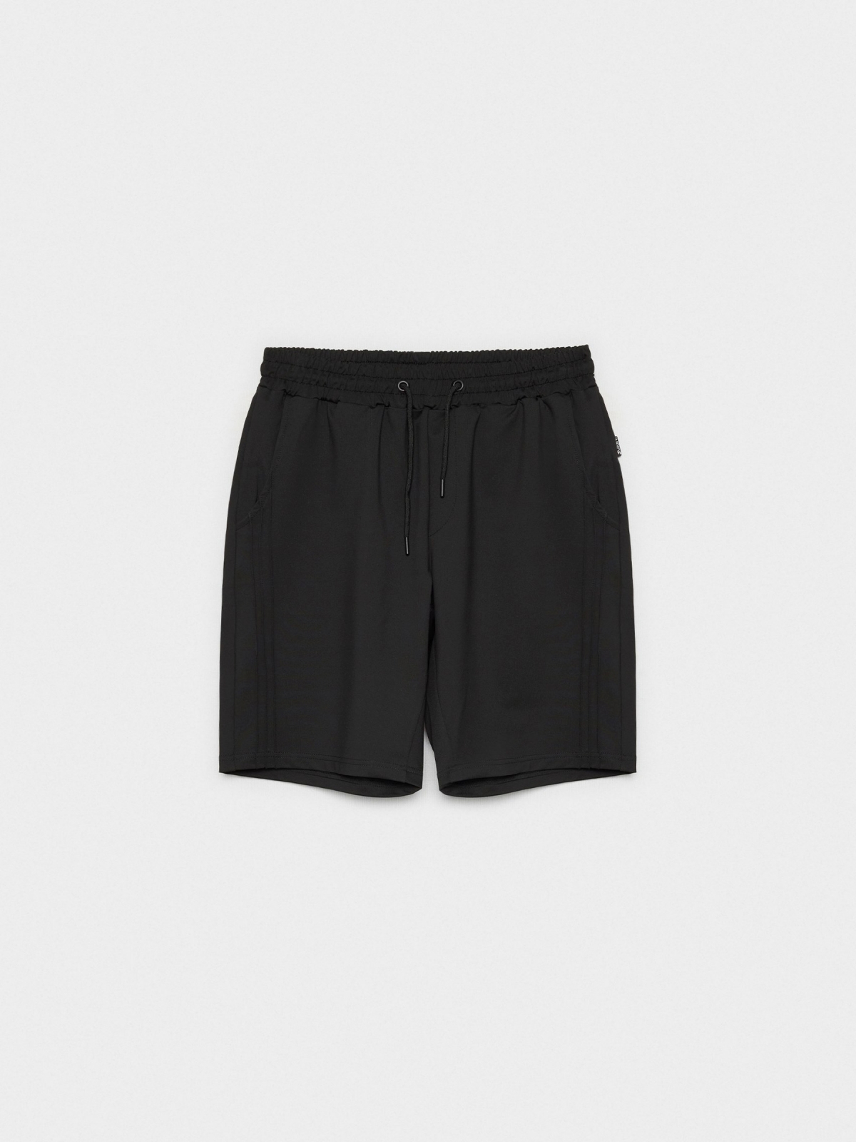  Bermuda jogger negra negro vista frontal