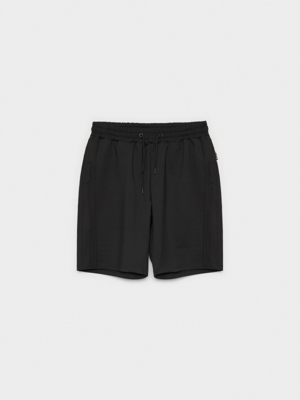  Bermuda jogger negra negro vista frontal