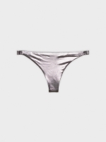 %Pto% Metallic brazilian knickers silver front view