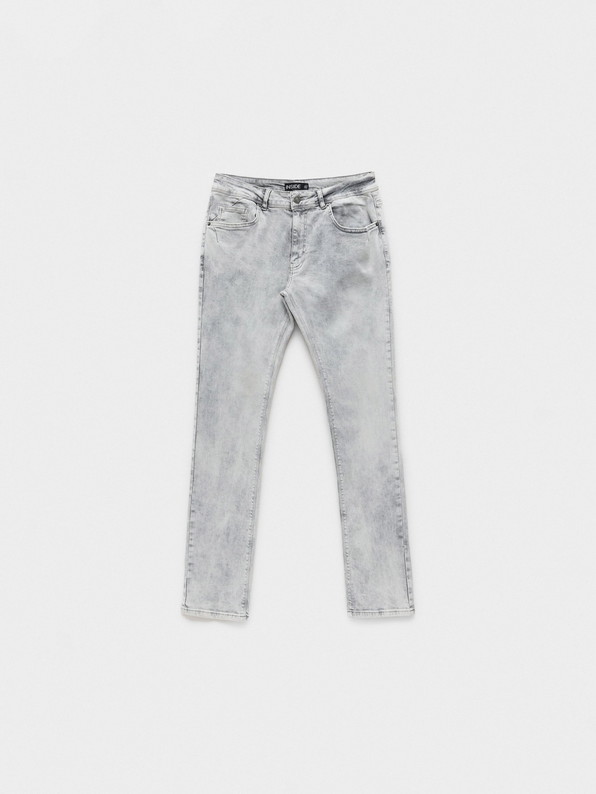  Light gray slim jeans grey front view