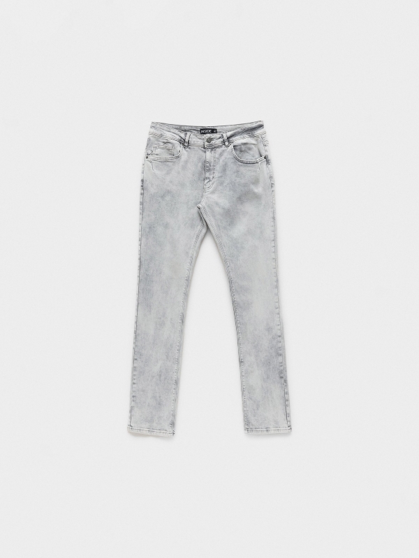  Light gray slim jeans grey front view