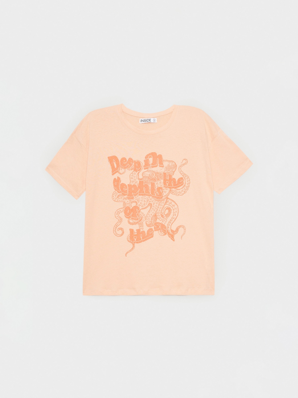  Oversized printed t-shirt peach front view