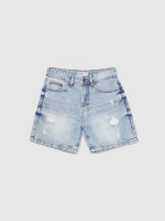 %Pto% Bermuda denim con rotos azul vista frontal