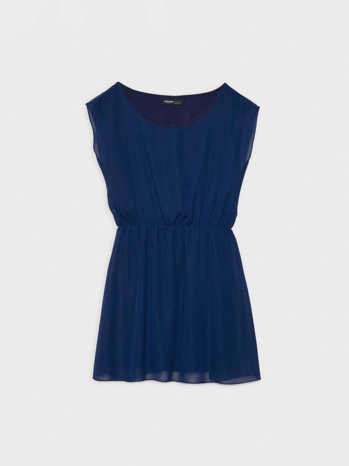  Elastic waist dress blue front view