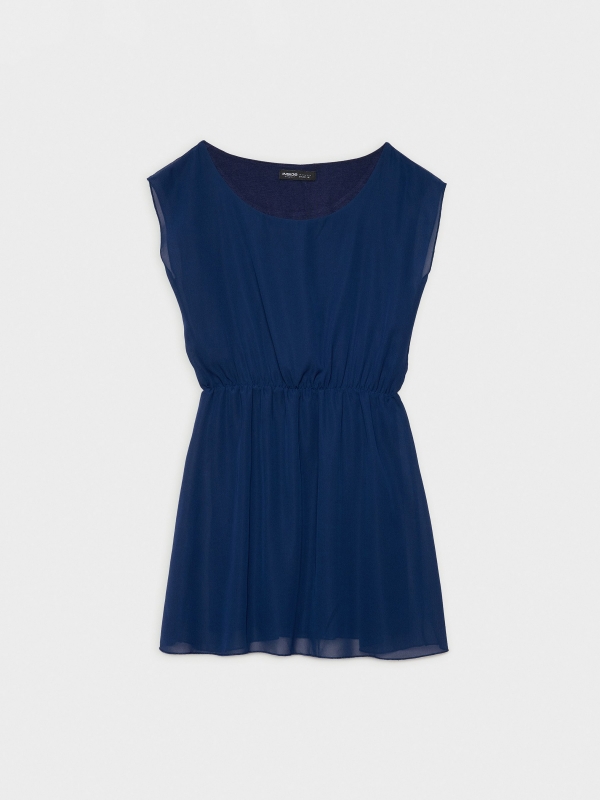  Elastic waist dress blue front view