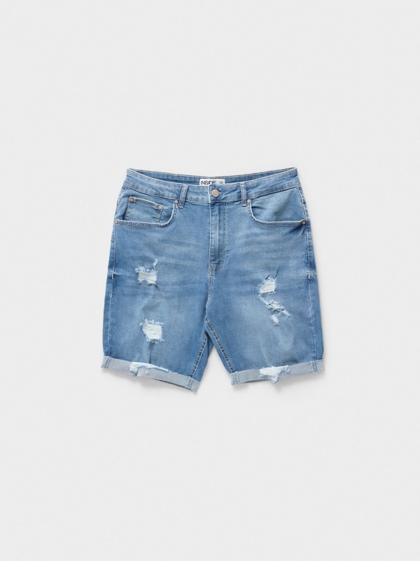  Bermudas Denim Slim azul vista frontal