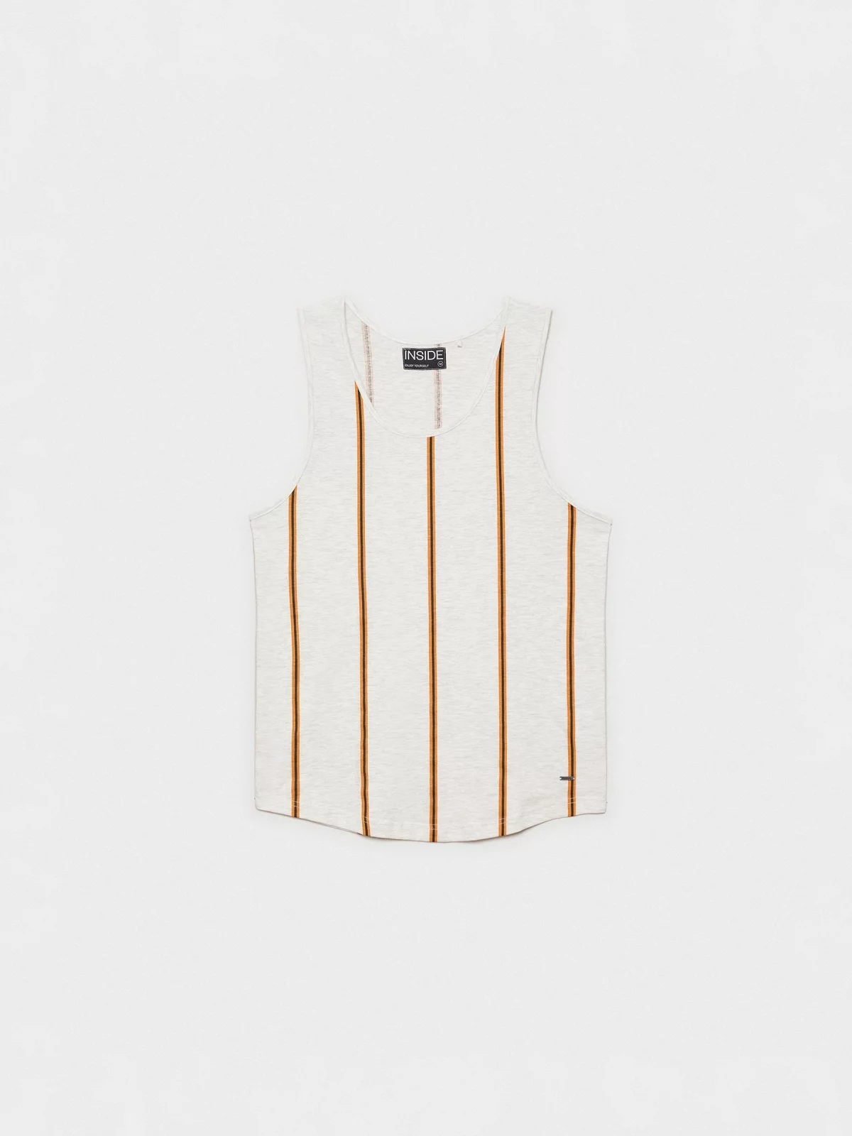 Striped sleeveless T-shirt grey front view
