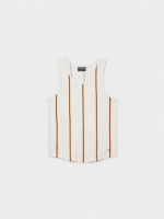 %Pto% Striped sleeveless T-shirt grey front view