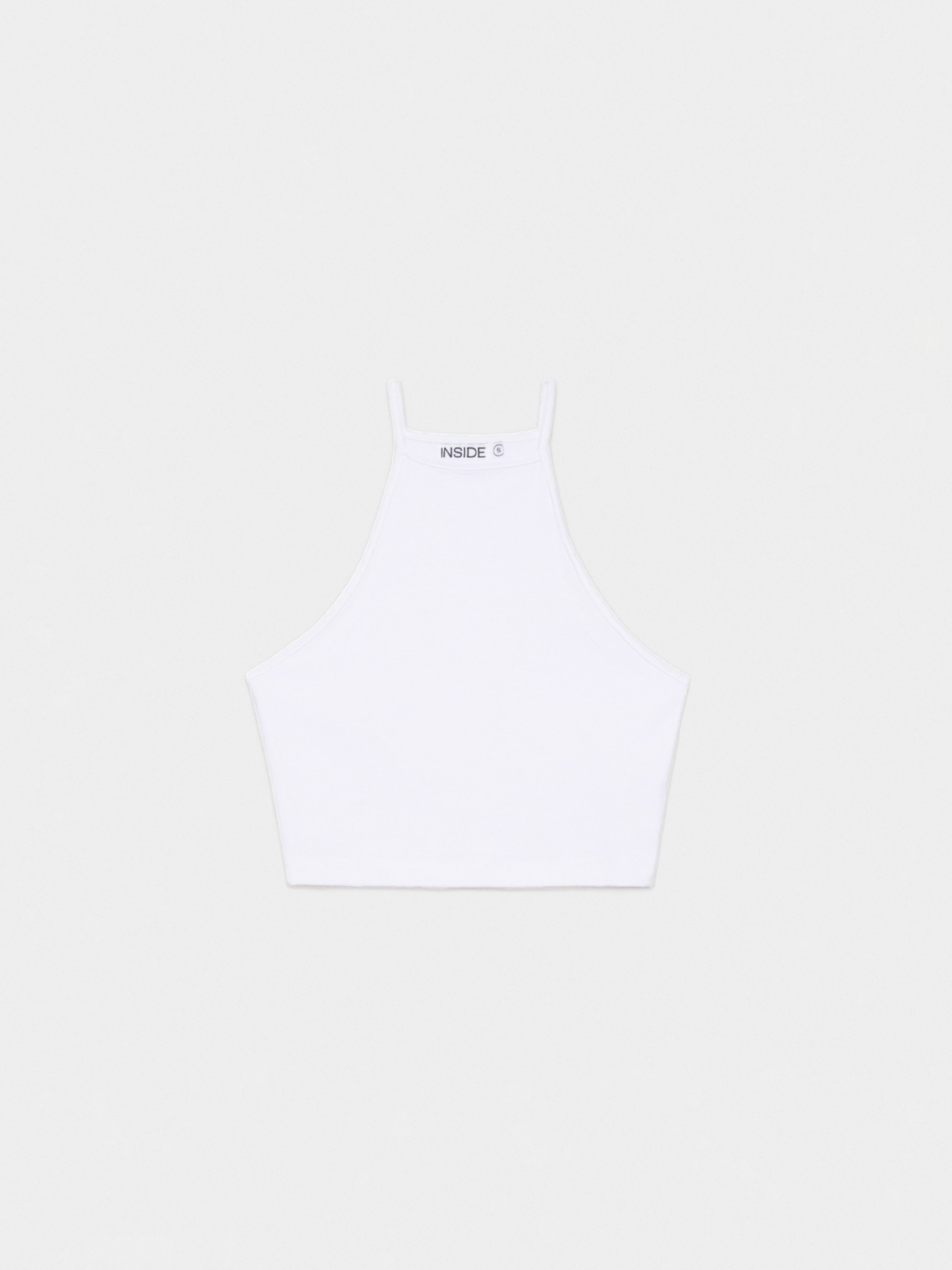  Crop top halter blanco vista frontal