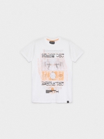 %Pto% T-shirt impressa em metaverso branco vista frontal
