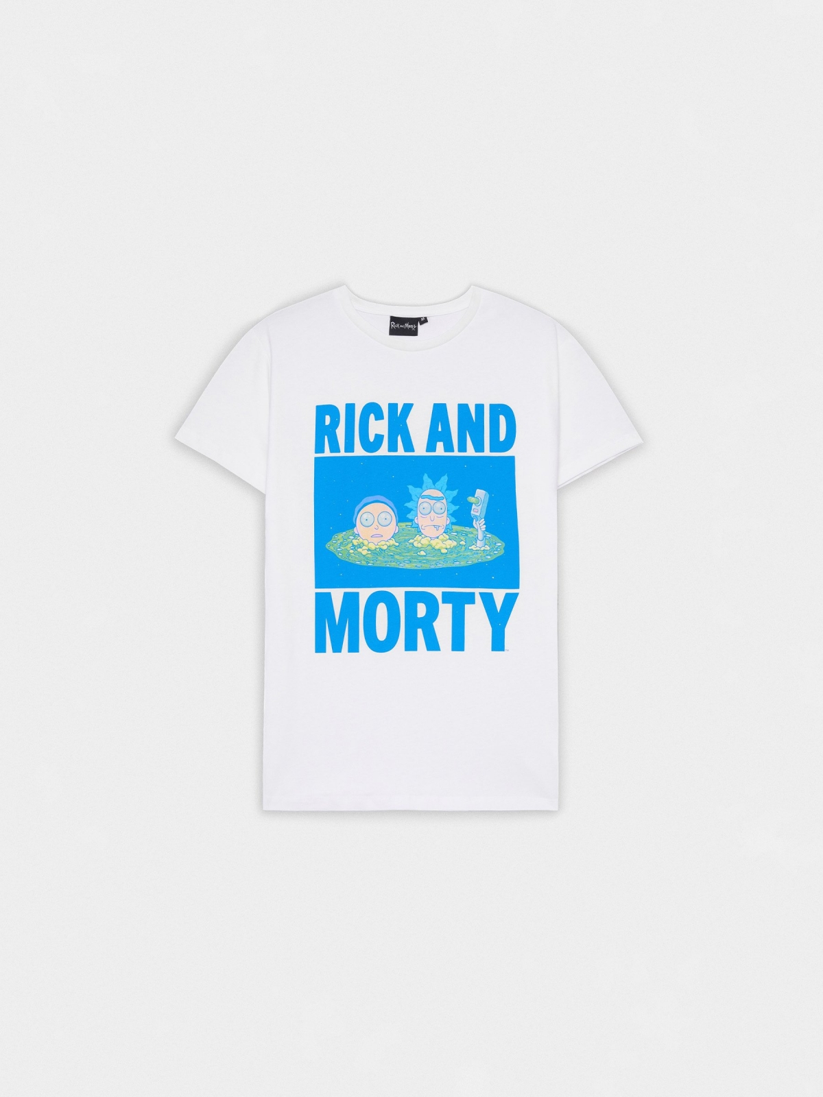  Camiseta Rick & Morty blanco vista frontal