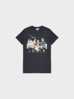 %Pto% Demon Slayer black t-shirt dark grey front view