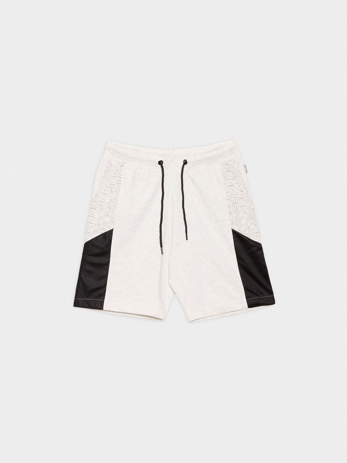  Bermuda jogger shorts with side band light grey vigore front view