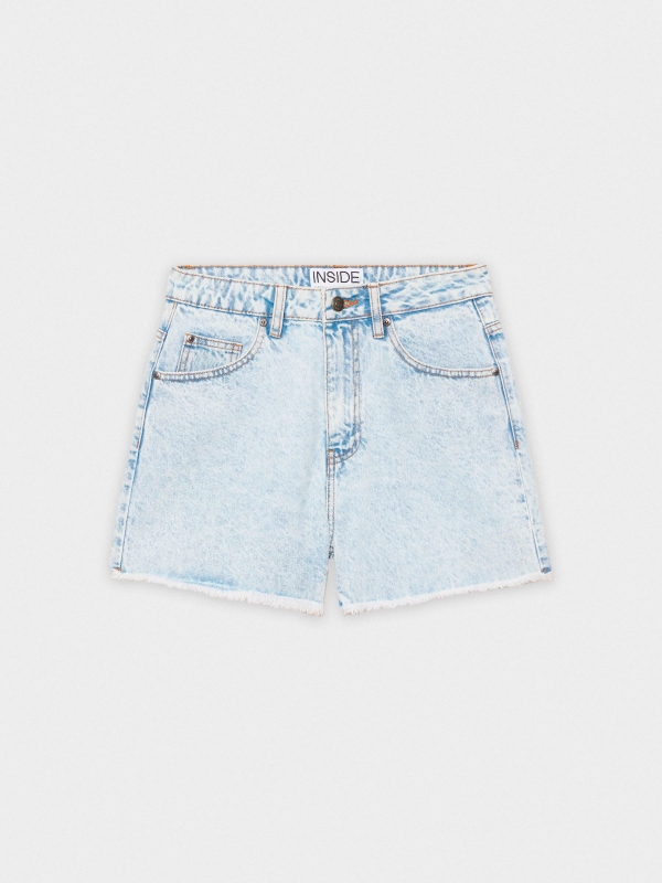  Frayed denim shorts light blue front view