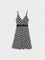 %Pto% Checkerboard hearts dress black front view