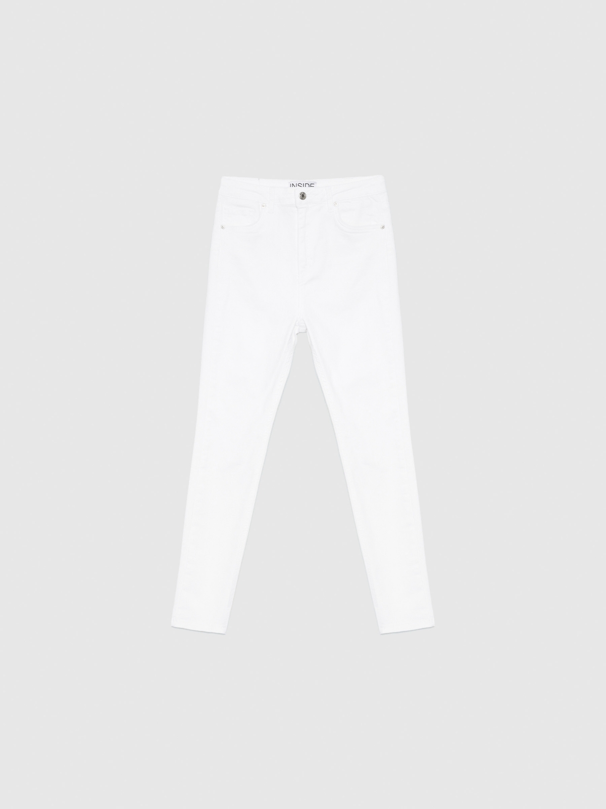  Pantalón básico skinny blanco vista frontal