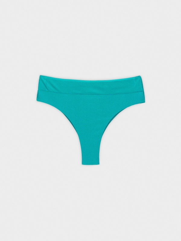  Metallized brazilian bikini bottom green front view