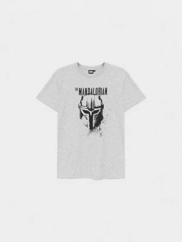  Camiseta Mandalorian gris vista frontal