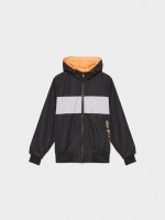 %Pto% Lightweight jacket B/W dark grey front view