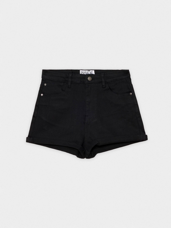  Short denim mom de color negro vista frontal