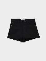%Pto% Short denim mom de color negro vista frontal