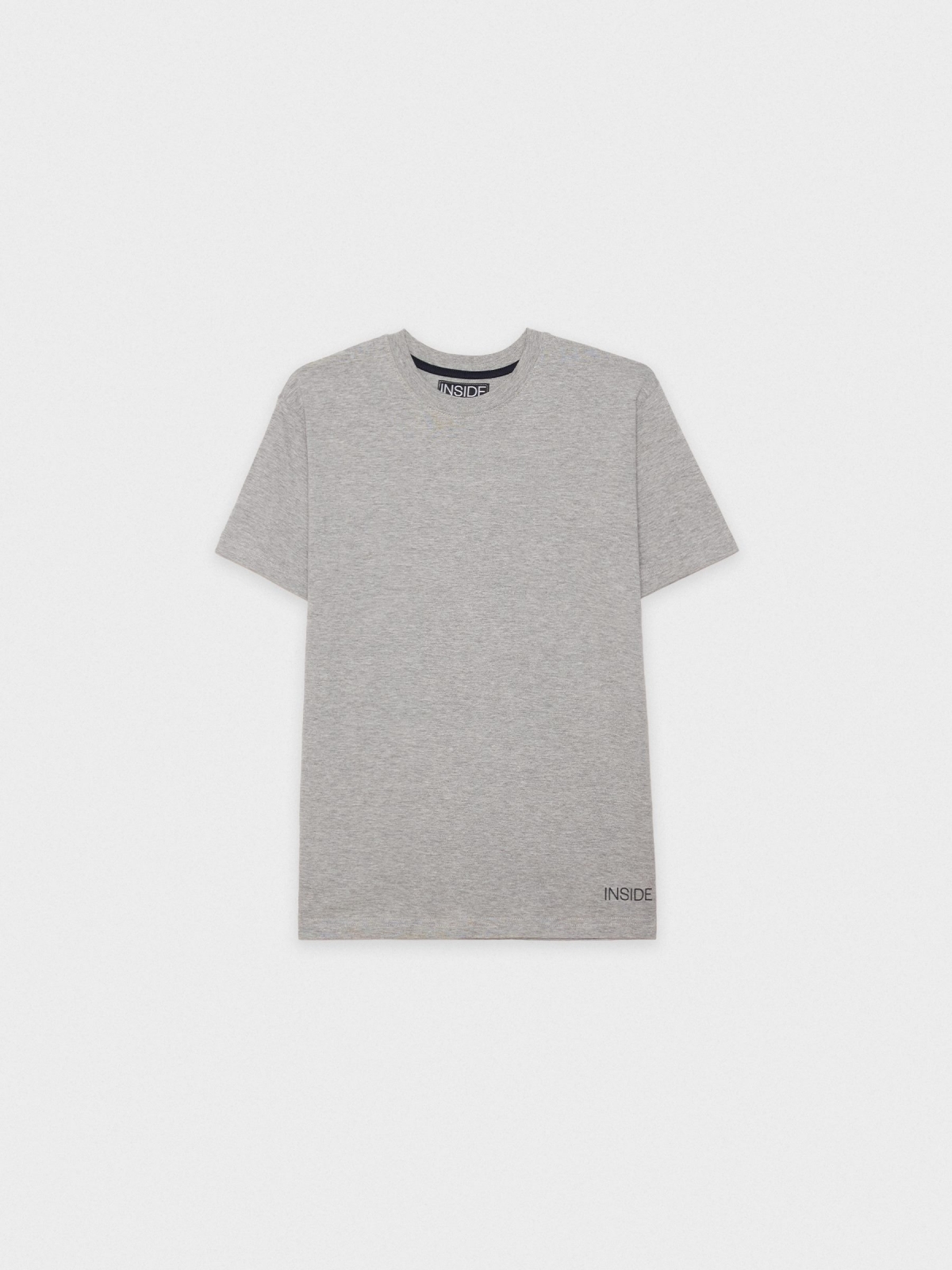  Camiseta básica manga corta gris vista frontal