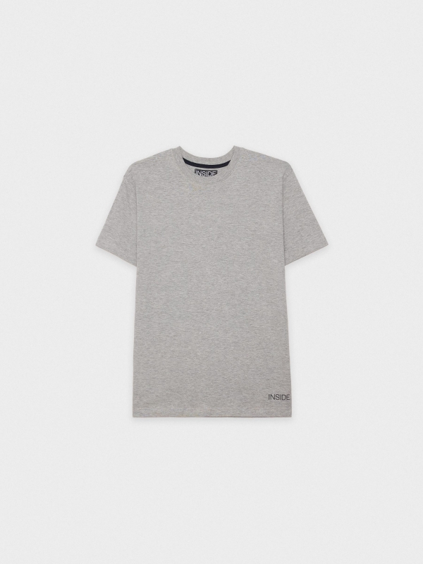  Camiseta básica manga corta gris vista frontal