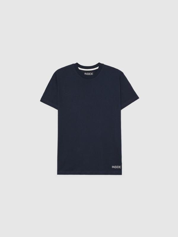  Camiseta básica manga corta azul vista frontal