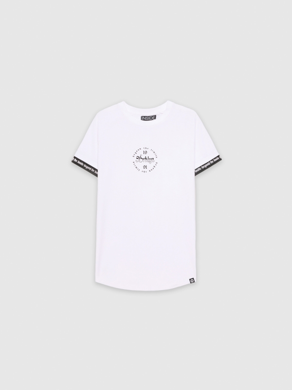  Camiseta raglán detalle texto blanco vista frontal