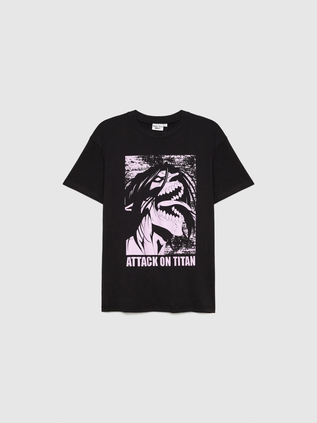  Attack On Titan oversize t-shirt black front view