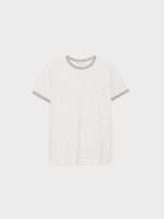 %Pto% T-shirt básica com contrastes melange claro vista frontal