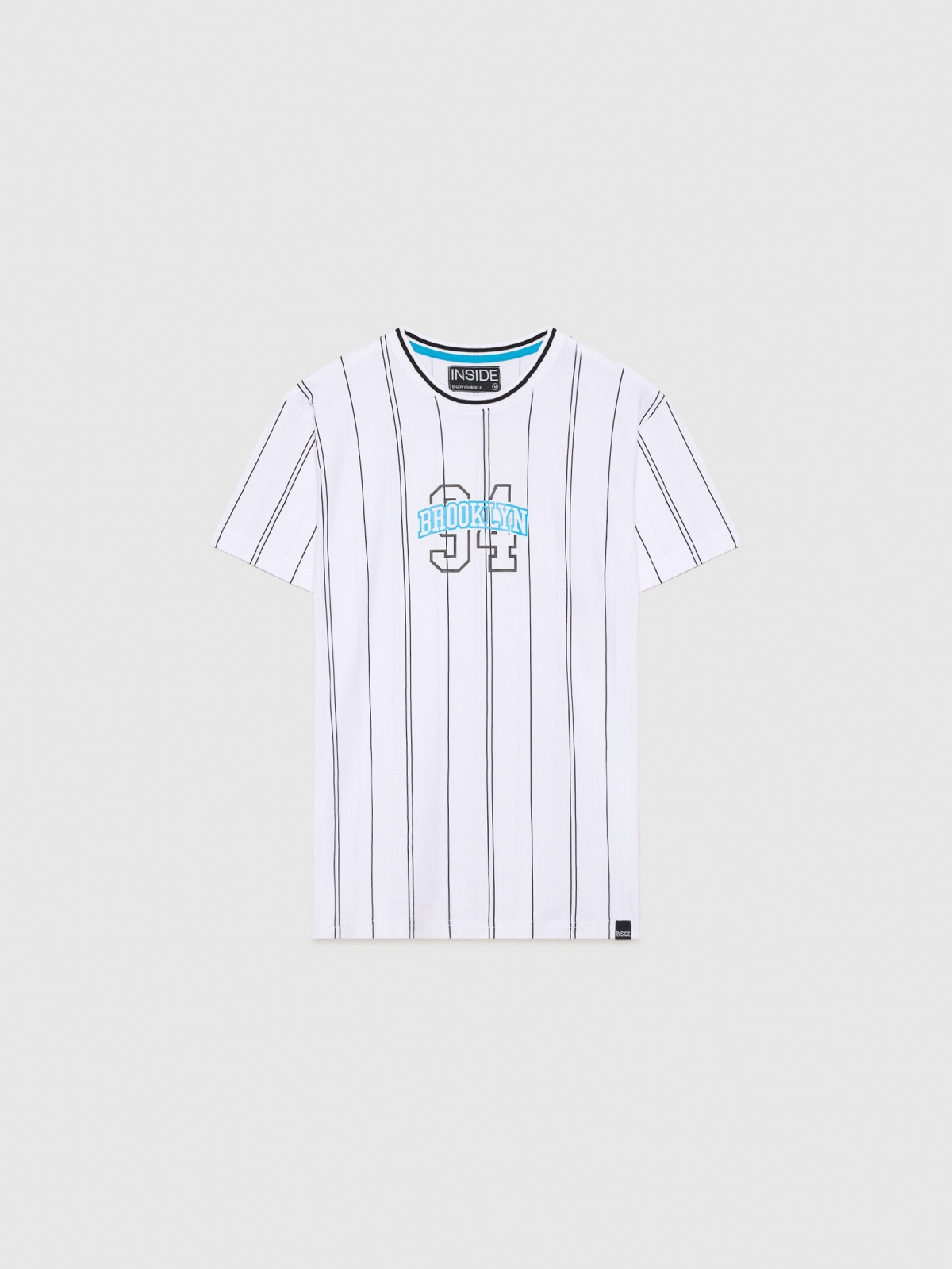  T-shirt de basebol branco vista frontal