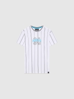 %Pto% Camiseta beisbolera blanco vista frontal