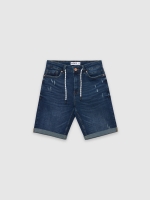 %Pto% Bermuda denim skinny azul vista frontal