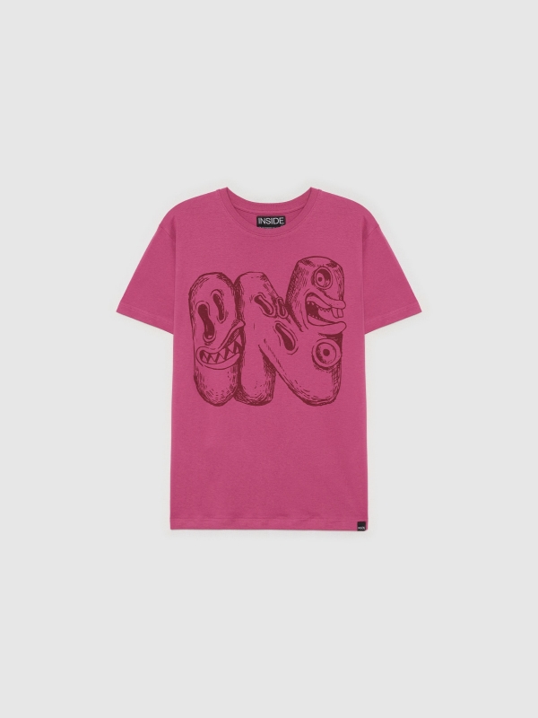  T-shirt Monster violeta vista frontal