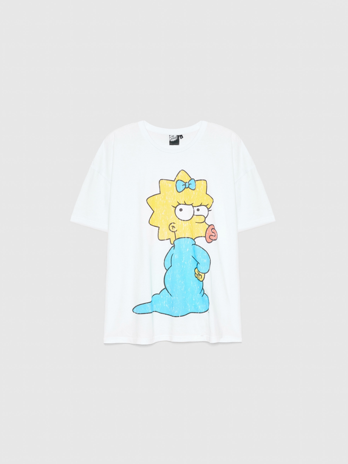  Camiseta oversize Maggie Simpson blanco vista frontal