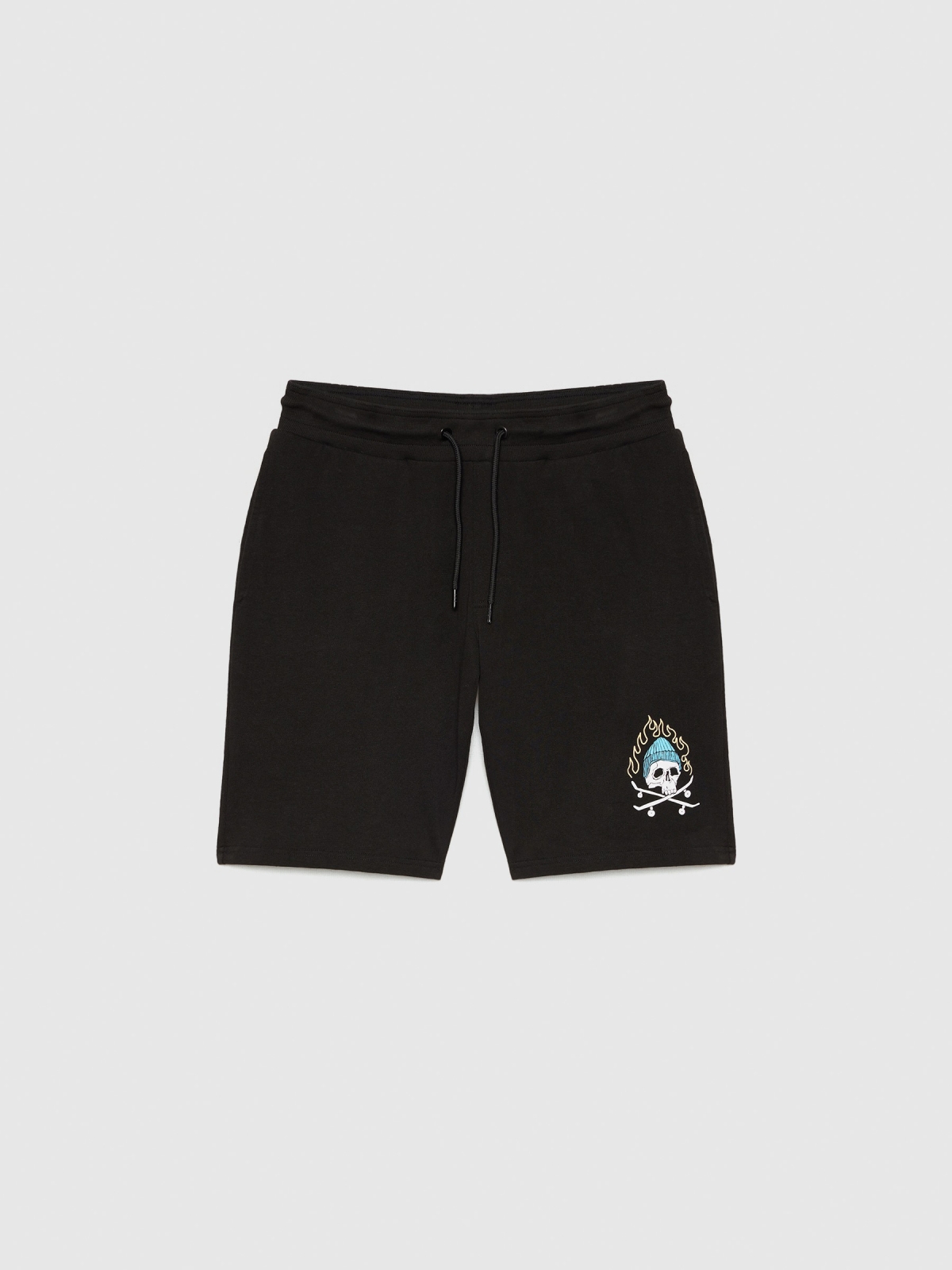  Bermuda jogger calavera negro vista frontal