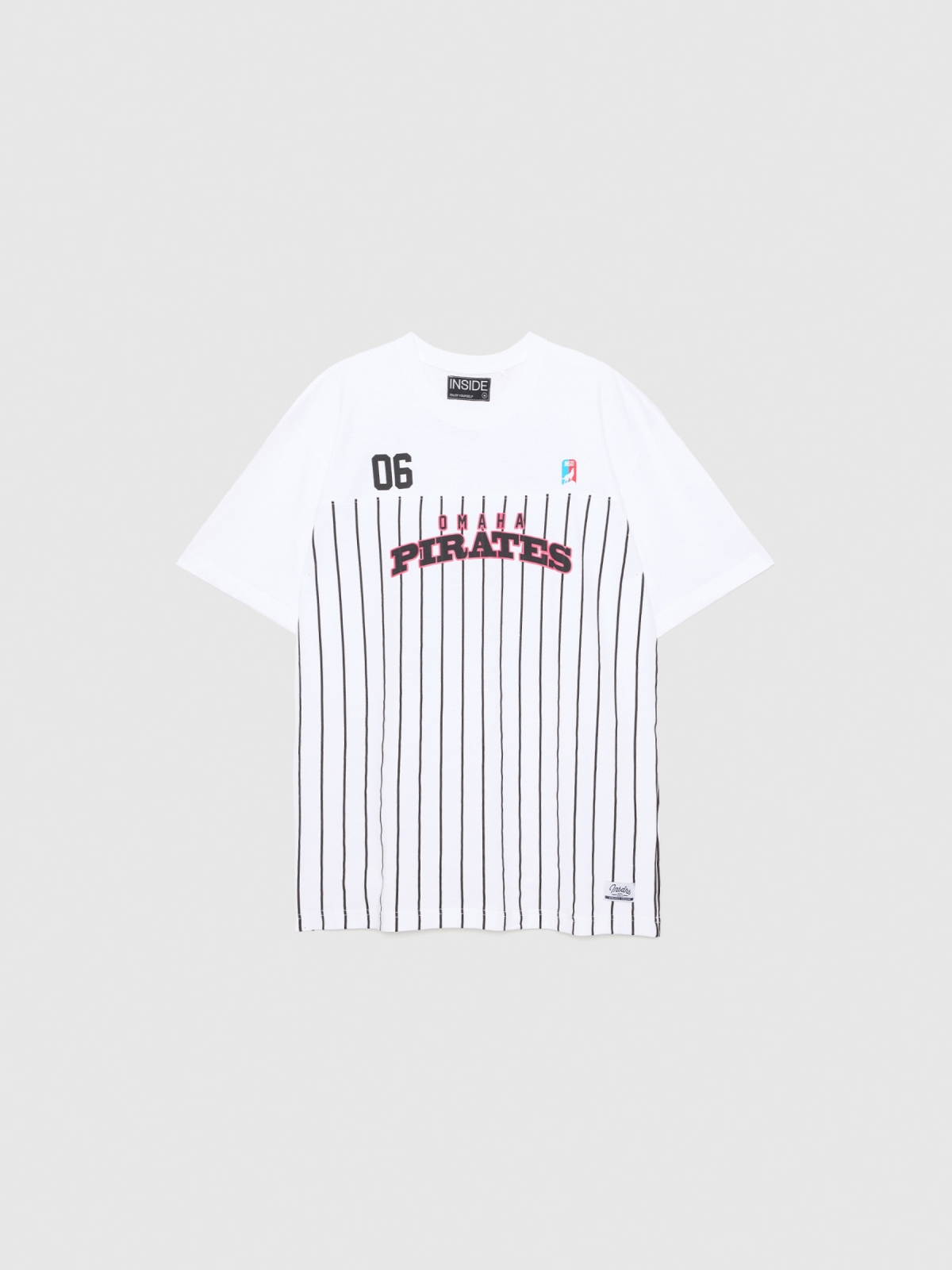  Sports striped T-shirt white front view