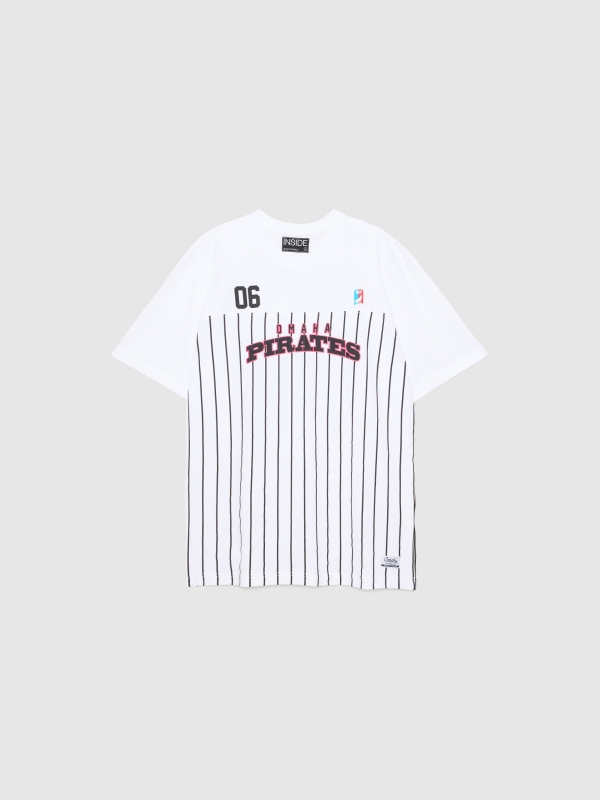  Sports striped T-shirt white front view