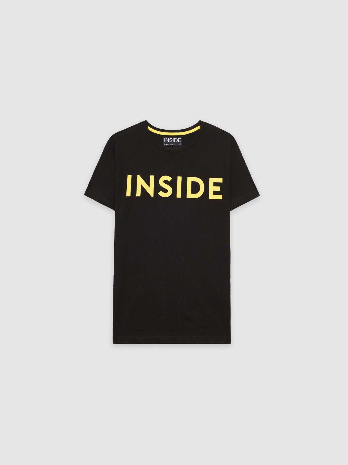  T-shirt básica INSIDE preto vista frontal