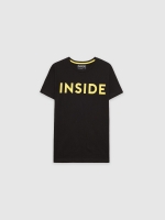 %Pto% Camiseta básica "INSIDE" negro vista frontal