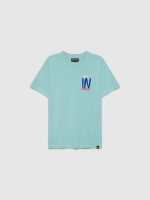 %Pto% Camiseta logo graffiti azul claro vista frontal